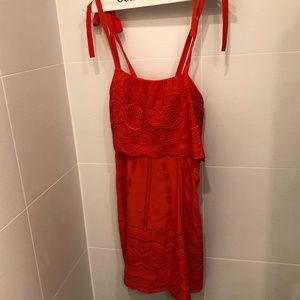 Red Silk Parker Dress